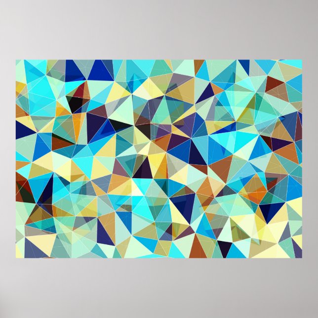 Colorful geometric pattern, triangles background,  poster (Front)