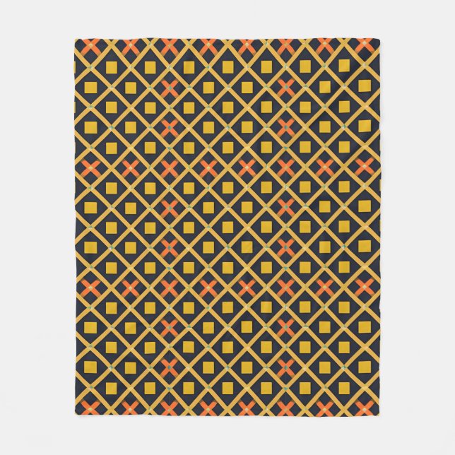 Colorful Geometric Pattern with Abstract Shapes Fleece Blanket (Front)