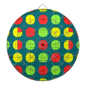 Colorful Geometric Pattern With Green, Red Dart Board