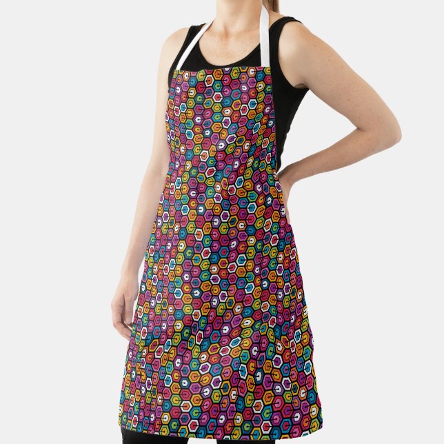 Colorful geometric pattern with hexagons apron (Insitu)