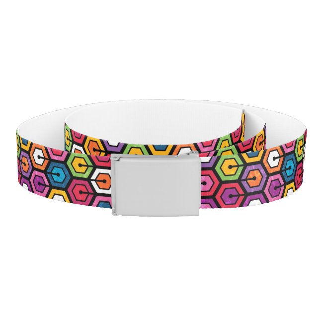 Colorful geometric pattern with hexagons belt (Coil)