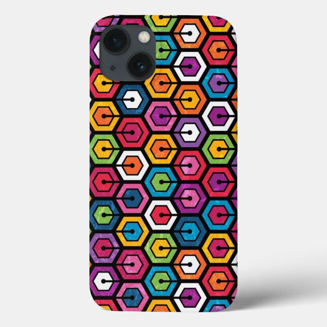 Colorful geometric pattern with hexagons Case-Mate iPhone case (Back)