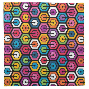 Colorful geometric pattern with hexagons cloth napkin