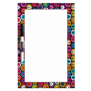 Colorful geometric pattern with hexagons dry erase board