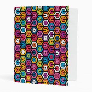 Colorful geometric pattern with hexagons mini binder