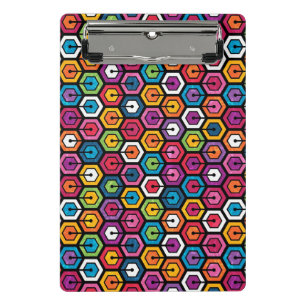 Colorful geometric pattern with hexagons mini clipboard