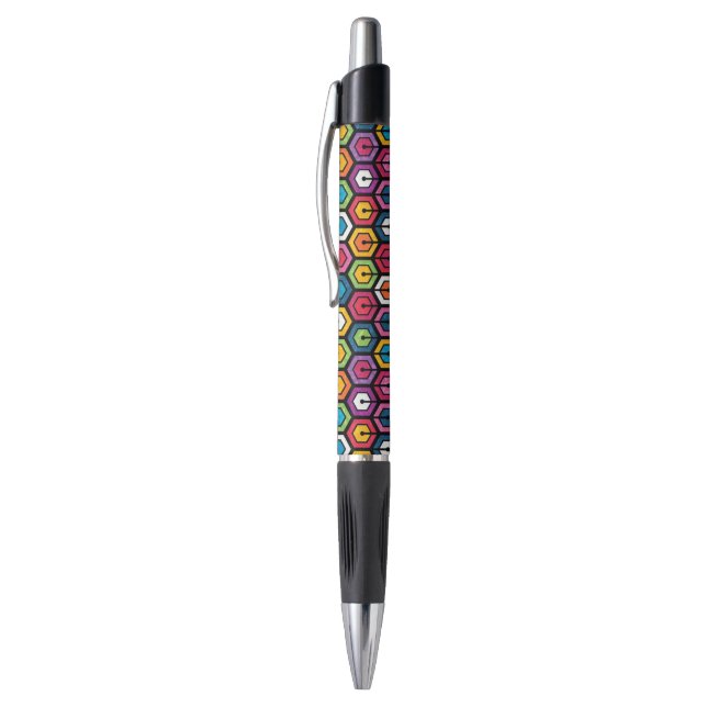 Colorful geometric pattern with hexagons pen (Top (Vertical))