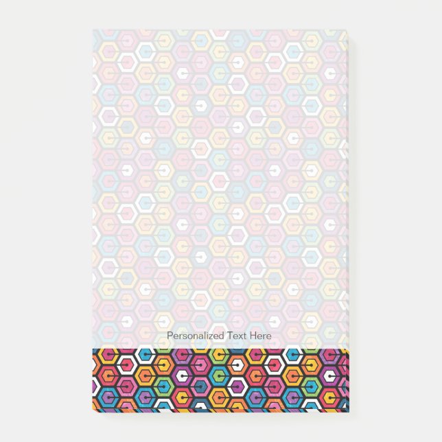 Colorful geometric pattern with hexagons post-it notes (Front)