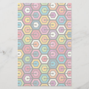 Colorful geometric pattern with hexagons stationery