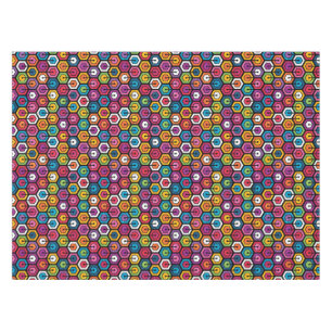Colorful geometric pattern with hexagons tablecloth