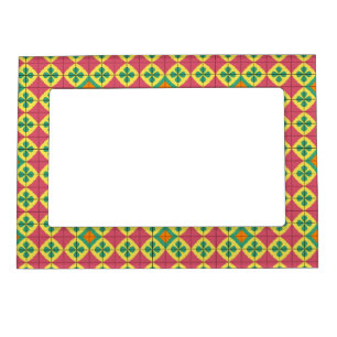 Colorful Geometric Pattern with Symmetrical Tile Magnetic Frame