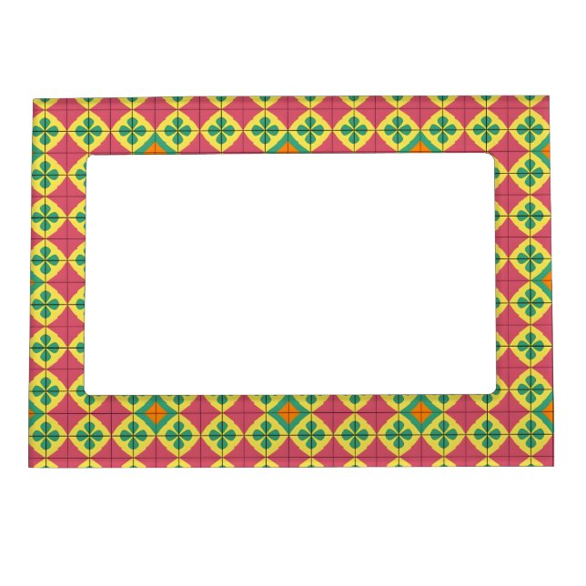 Colorful Geometric Pattern with Symmetrical Tile Magnetic Frame (Front)
