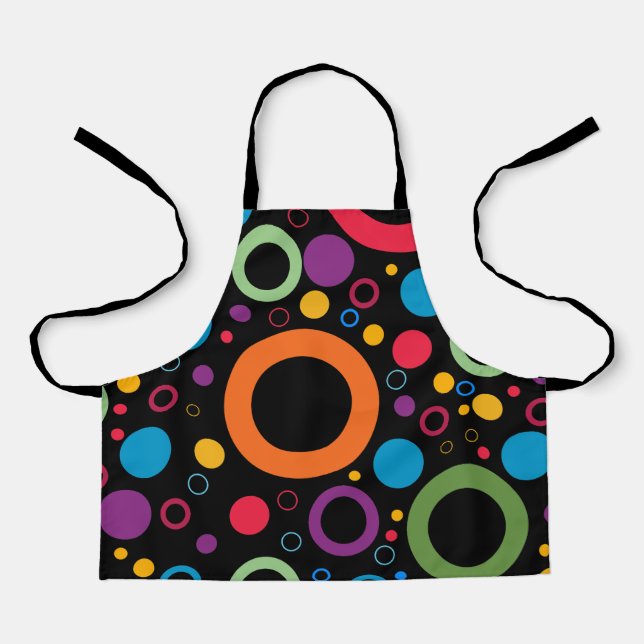Colorful Geometric Pattern With Symmetry White Apron (Front)