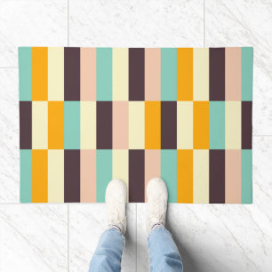 Colorful geometric pattern with vertical stripes doormat