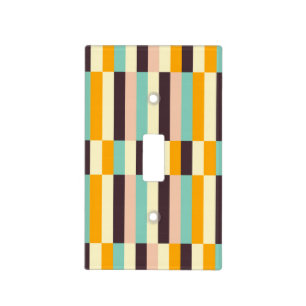 Colorful geometric pattern with vertical stripes  light switch cover