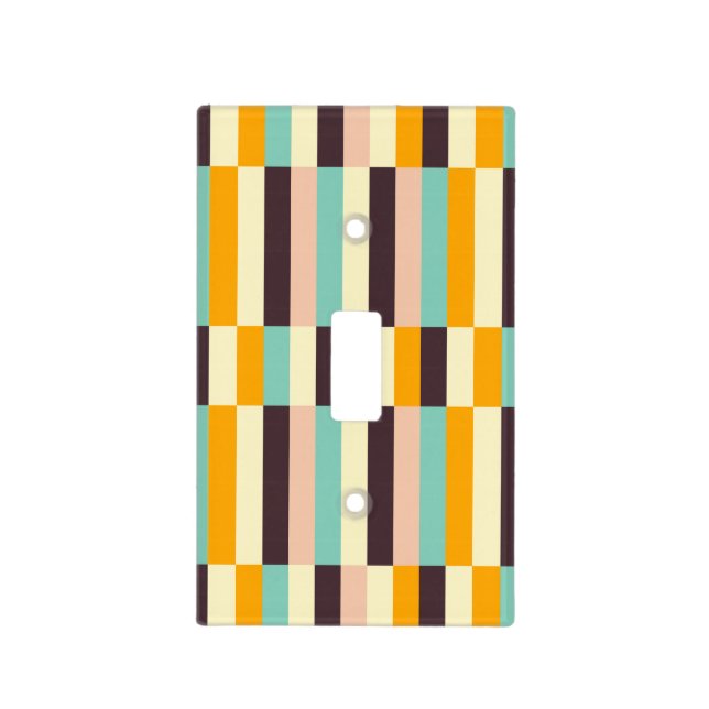 Colorful geometric pattern with vertical stripes  light switch cover (Front)