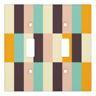 Colorful geometric pattern with vertical stripes  light switch cover