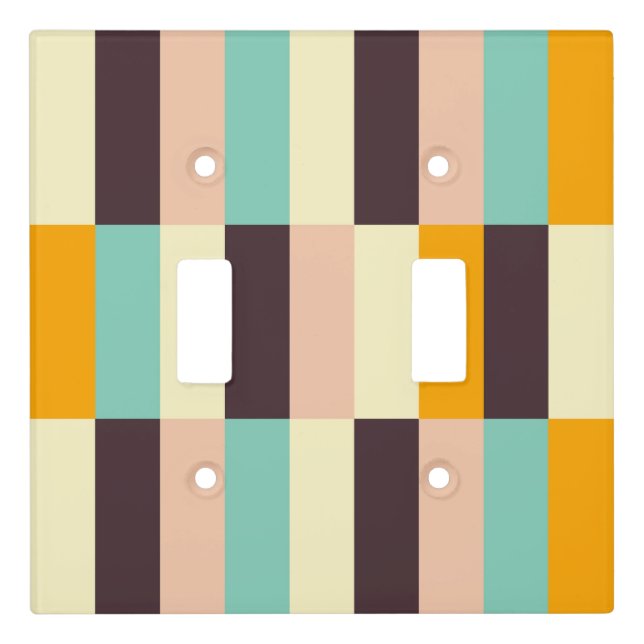 Colorful geometric pattern with vertical stripes  light switch cover (Front)