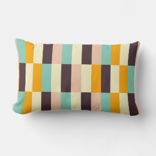 Colorful geometric pattern with vertical stripes  lumbar pillow
