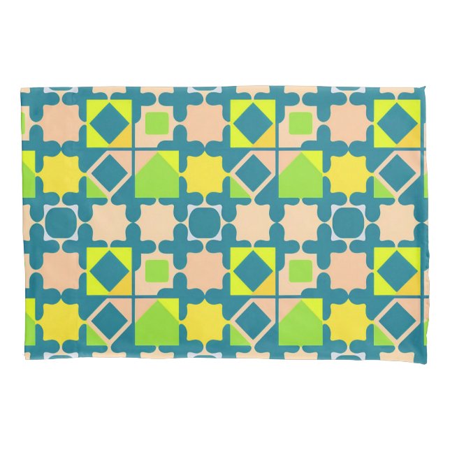Colorful Geometric Pattern With Vibrant Shapes Pillow Case (Front)