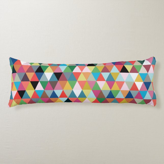 Colorful Geometric Patterned Body Pillow (Front)