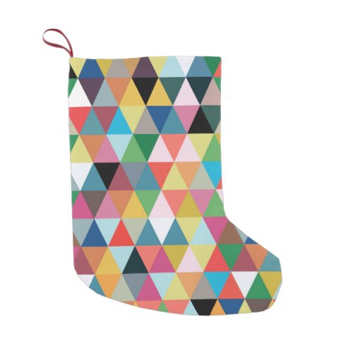 Colorful Geometric Patterned Christmas Stocking