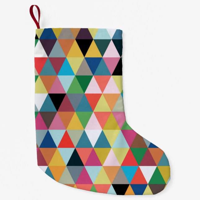 Colorful Geometric Patterned Christmas Stocking (Front)