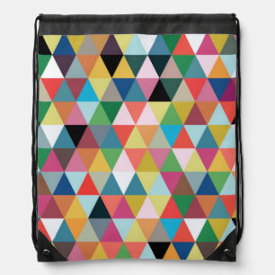 Colorful Geometric Patterned Drawstring Backpack