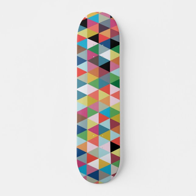 Colorful Geometric Patterned Skateboard (Front)