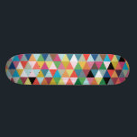 Colorful Geometric Patterned Skateboard<br><div class="desc">This Colorful Geometric Patterned Skateboard is as bold as you are. The design is reminiscent of peering through a kaleidoscope. This design contains every color of the rainbow,  and then some!</div>