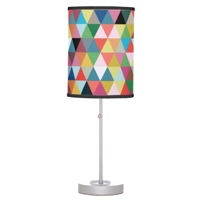 Colorful Geometric Patterned Table Lamp (Front)