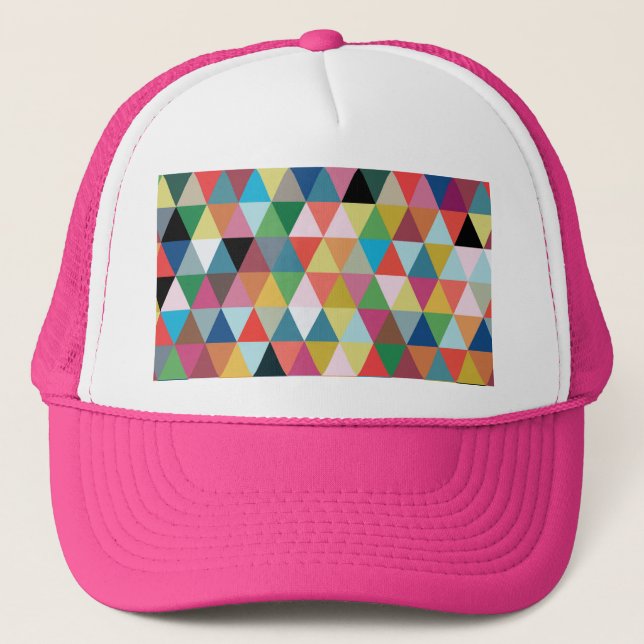 Colorful Geometric Patterned Trucker Hat (Front)