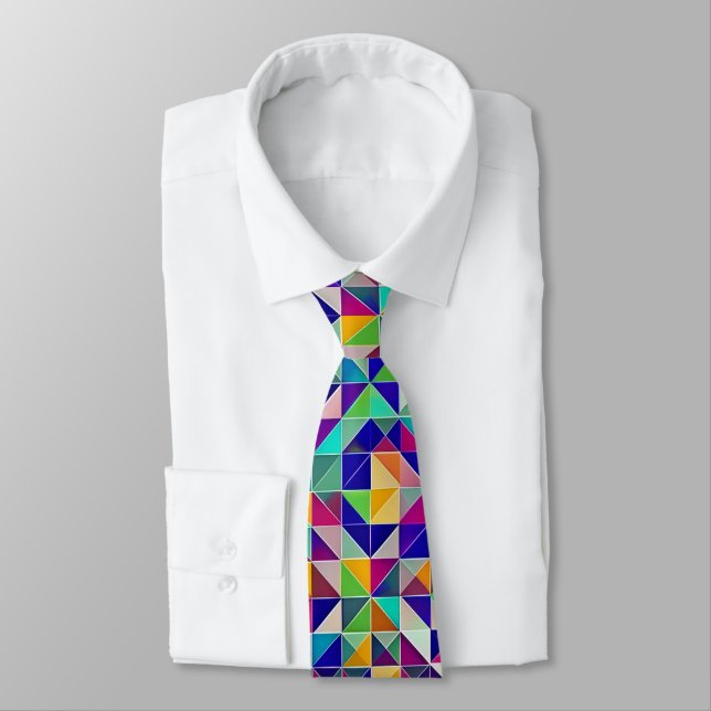 Colorful Geometric Patterns Neck Tie (Tied)