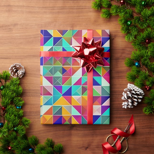 Colorful Geometric Patterns Wrapping Paper (Holiday Gift)
