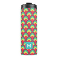 Colorful Geometric Personalize Name Monogram Thermal Tumbler