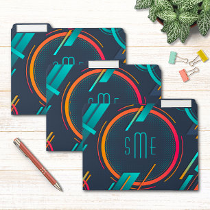 Colorful Geometric Personalized Monogram File Folder