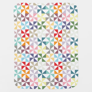 Colorful Geometric Pinwheel Baby Blanket