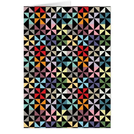 Colorful Geometric Pinwheel Black (Front)