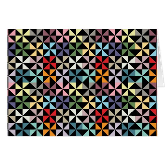 Colorful Geometric Pinwheel Black (Front Horizontal)