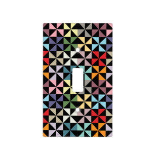 Colorful Geometric Pinwheel Black Light Switch Cover