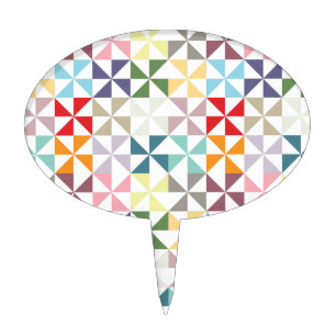 Colorful Geometric Pinwheel Cake Topper