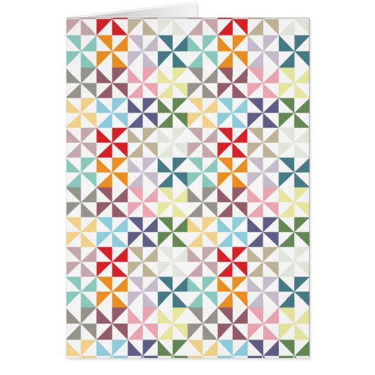 Colorful Geometric Pinwheel Cards (Front)
