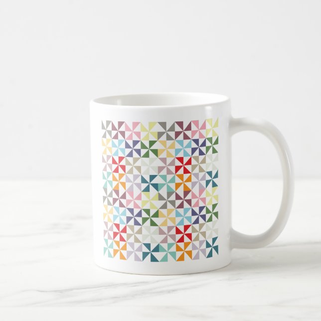 Colorful Geometric Pinwheel Coffee Mug (Right)