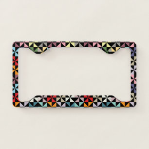 Colorful Geometric Pinwheel License Plate Frame