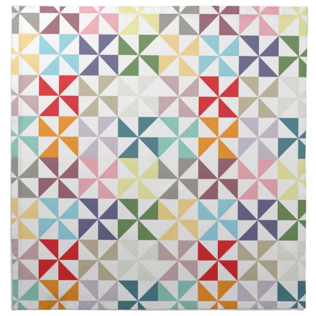 Colorful Geometric Pinwheel Napkin (Front)