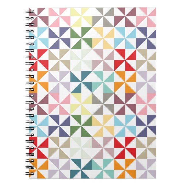 Colorful Geometric Pinwheel Notebook (Front)