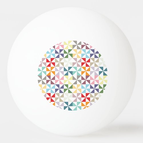 Colorful Geometric Pinwheel Ping Pong Ball