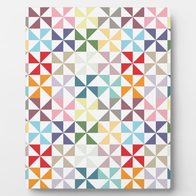 Colorful Geometric Pinwheel Plaque (Front)