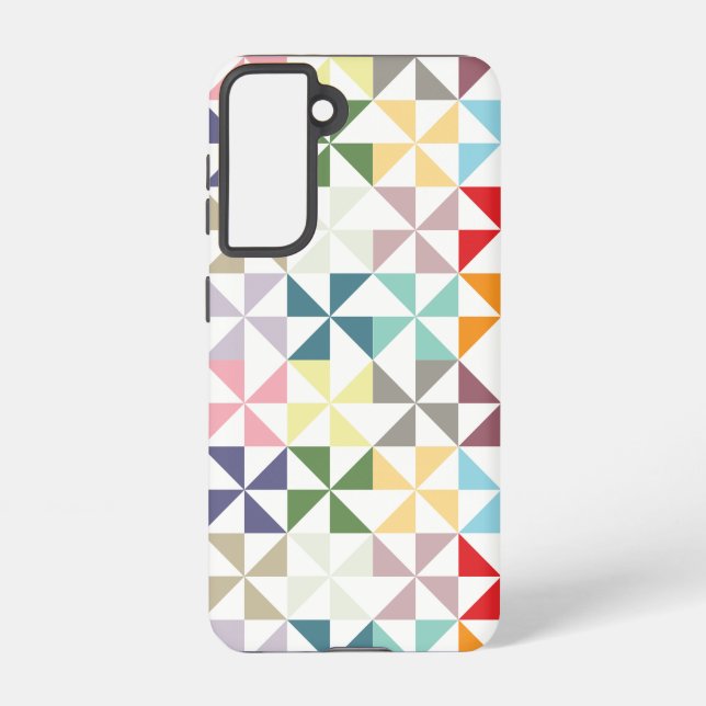 Colorful Geometric Pinwheel Samsung Galaxy Case (Back)