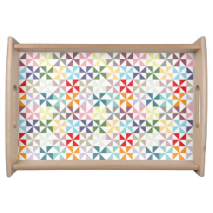Colorful Geometric Pinwheel Serving Tray